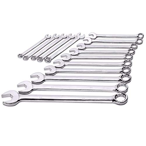 EFFICERE Max Torque 15-Piece Premium Combination Wrench Set, Chrome Vanadium Steel, Long Pattern Design | Include Metric Sizes 8, 9, 10, 11, 12, 13, 14, 15, 16, 17, 18, 19, 20, 21, 22mm with Storage Rack - Image 3