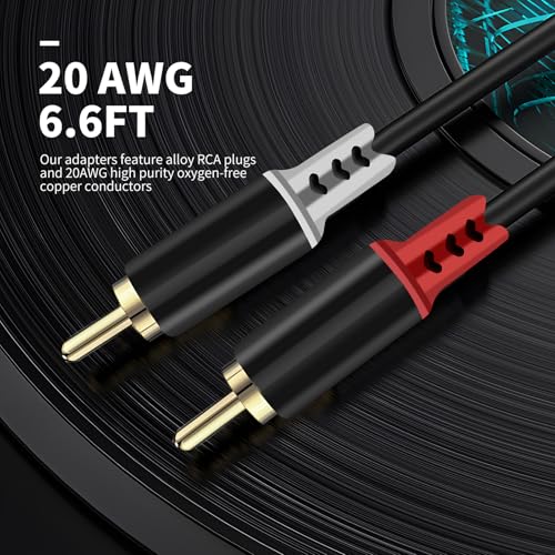 RULGOI RCA to Speaker Wire Adapter, 2 Bare Wire Cables to RCA Plug Adapter - 16.4FT, 20AWG for Amplifier, AV Receiver, TV, Subwoofer - Image 5