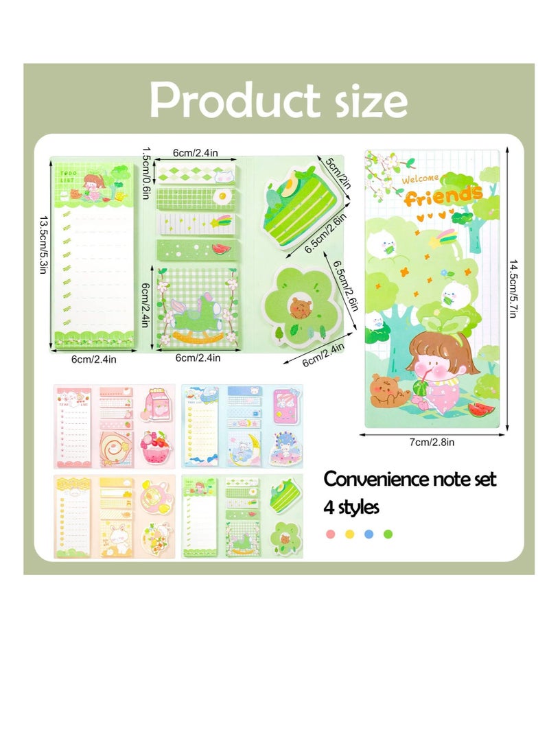 Y&D - 4 Pack Lovely Sticky Notes Set, 960 Sheets Color Pads Divider with Bookmark Index, Suitable for Annotating Books, Office & School Study Supplies - Image 1