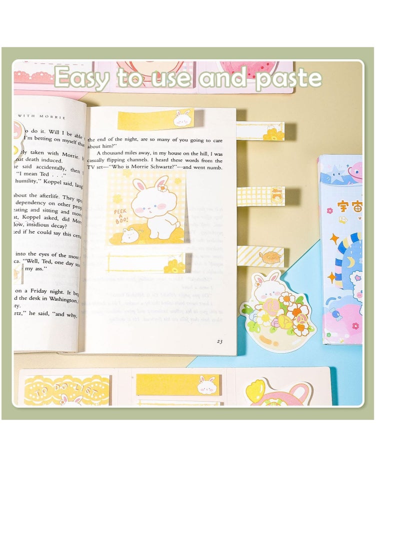 Y&D - 4 Pack Lovely Sticky Notes Set, 960 Sheets Color Pads Divider with Bookmark Index, Suitable for Annotating Books, Office & School Study Supplies - Image 1
