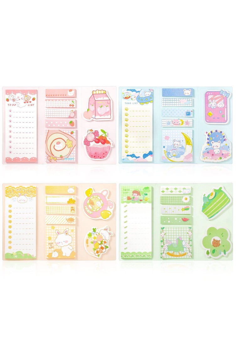 Y&D - 4 Pack Lovely Sticky Notes Set, 960 Sheets Color Pads Divider with Bookmark Index, Suitable for Annotating Books, Office & School Study Supplies - Image 1