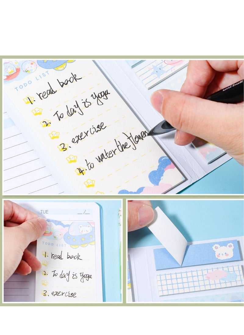 Y&D - 4 Pack Lovely Sticky Notes Set, 960 Sheets Color Pads Divider with Bookmark Index, Suitable for Annotating Books, Office & School Study Supplies - Image 1