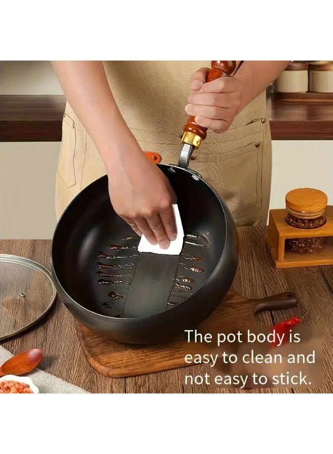 مقلايه ووك مقاس 24 سم  بغطاء بيركس  و مقبض غير قابله للزق ولا التجريح - Image 2