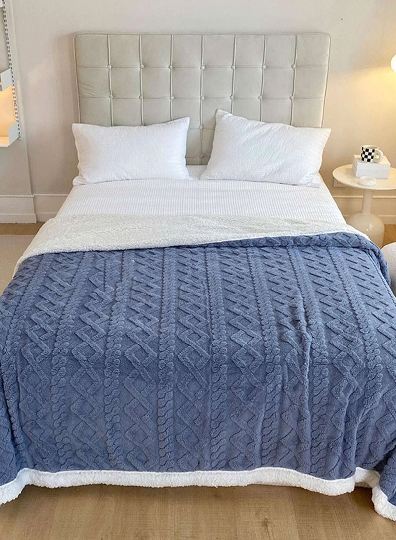 DubaiGallery Winter Double Layer Thick Blanket Soft Warm Sherpa Wool Blankets Geometric Plaid Taff Cashmere Lamb Throw Blanket Girls Gift  - Image 4