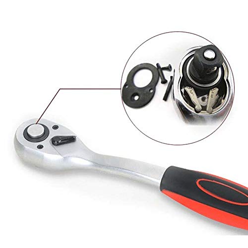 Digital Craft Digital Craft 12 Drive Ratchet High Torque Ratchet Wrench for Socket 72 Teeth CrV Quick Release Square Head Spanner Socket Drive Spanners Hand with Hand Gloves  - Image 2