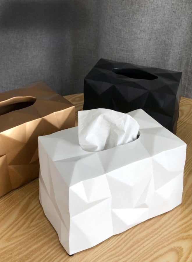 European and American ins tissue box paper box melamine household hotel living room creative coffee table desktop storage box wholesale(White) - Image 2