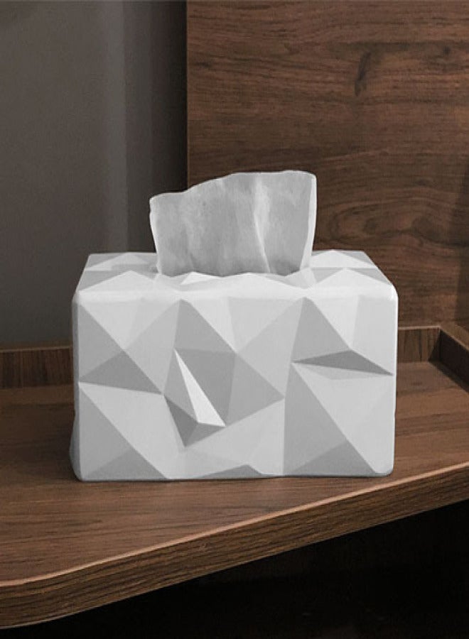 European and American ins tissue box paper box melamine household hotel living room creative coffee table desktop storage box wholesale(White) - Image 1