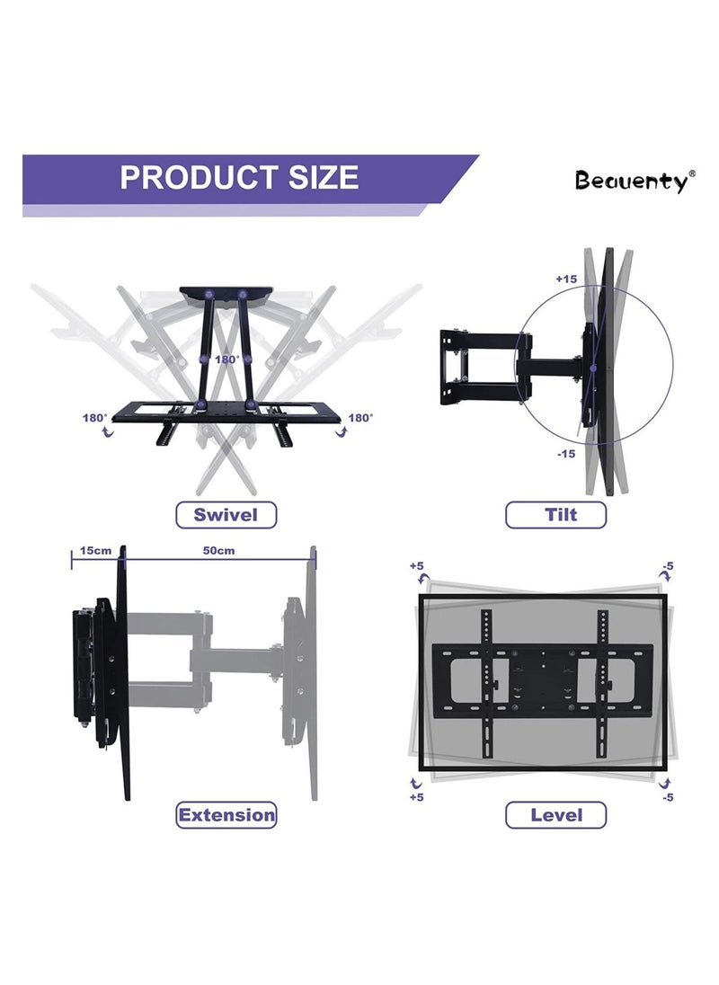 Full Motion TV Stand/TV Wall Mount,Swivel and Tilt for Most 32-70Inch Flat Screen TV,Rugged TV Mount Articulating Dual Arms,Standard Load 66 Ibs - Image 3