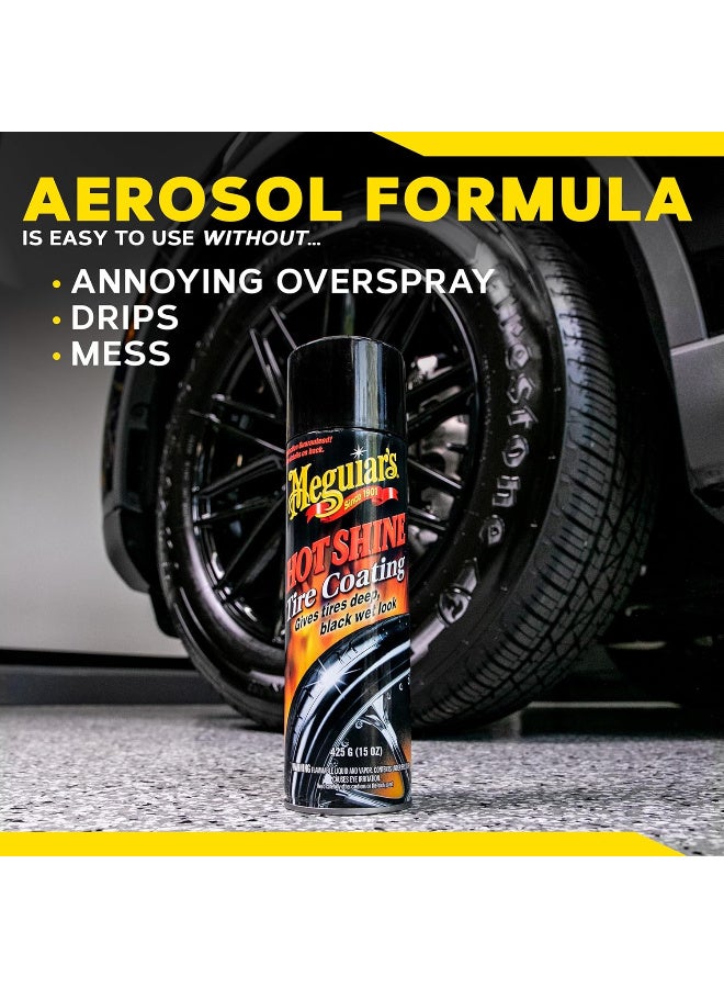 ميجوايرز هوت شاين لتلميع الإطارات G13815 – لمعان أسود عميق، لمعان عالي وحماية مقاومة للماء للإطارات – 15 أونص بخاخ - Image 2