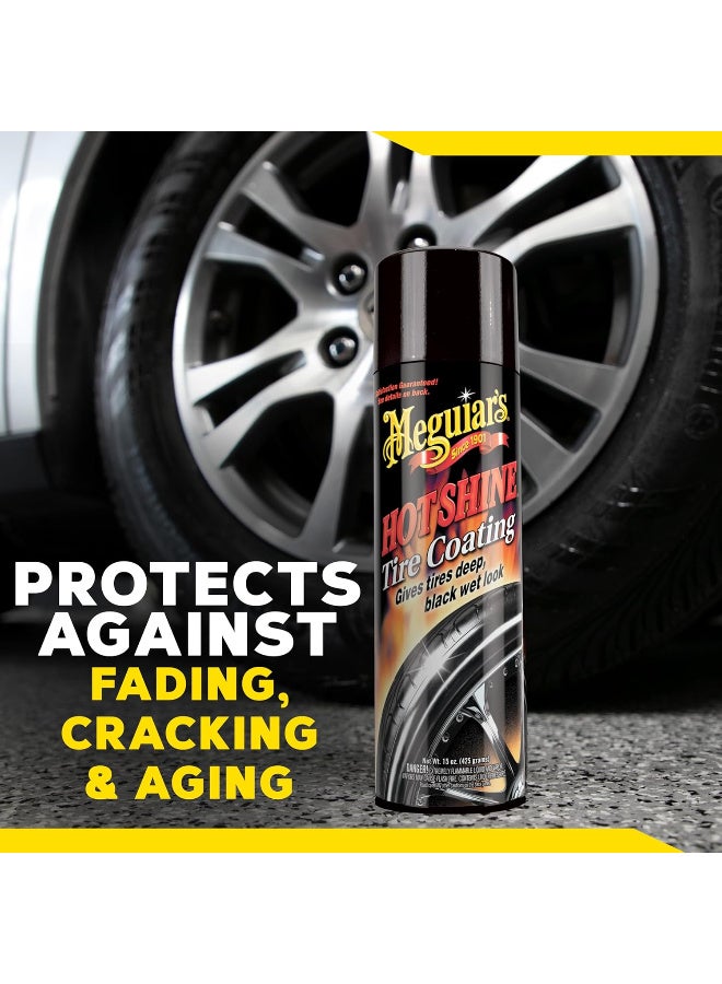 ميجوايرز هوت شاين لتلميع الإطارات G13815 – لمعان أسود عميق، لمعان عالي وحماية مقاومة للماء للإطارات – 15 أونص بخاخ - Image 3