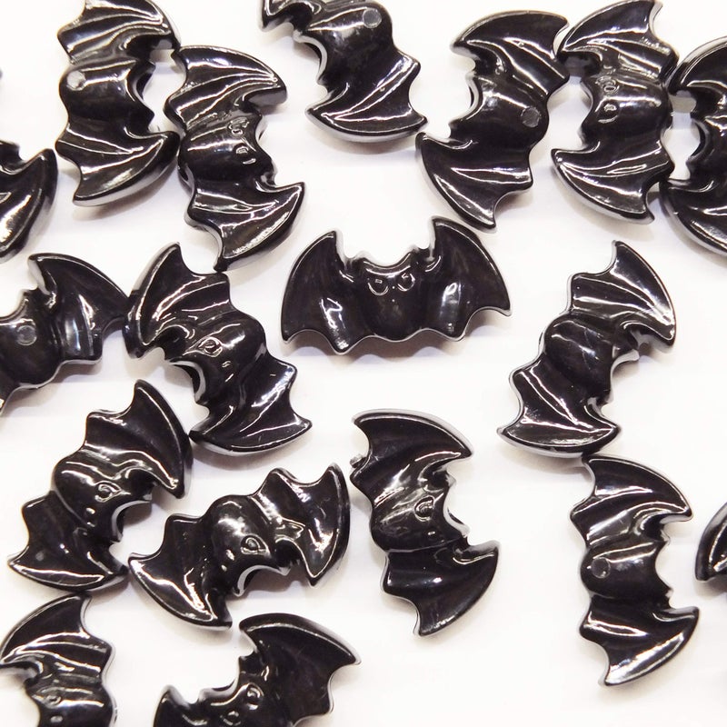 Black Flying Bat Beads Large Hole Made in USA 1 Wide