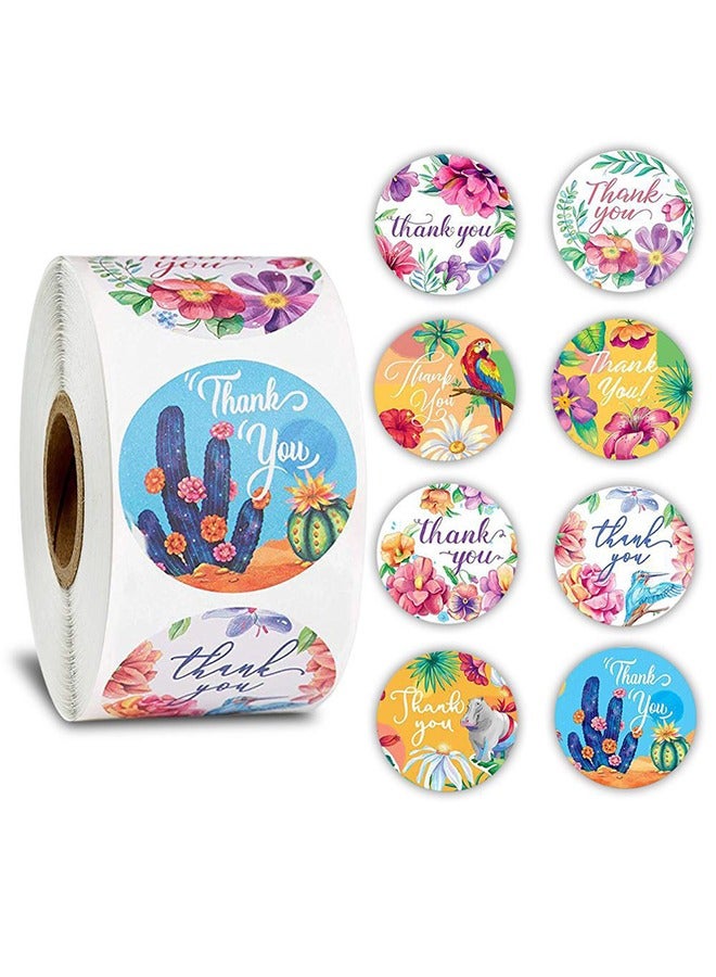 1000Pcs Animal Flower Thank You Stickers, 1 Inch Round Panda Elephant Bird Plant Thank You Label, Labels Stickers for Birthday Gift Bags Baby Shower Wedding Kids Toys Teacher Reward Stickers - Image 3