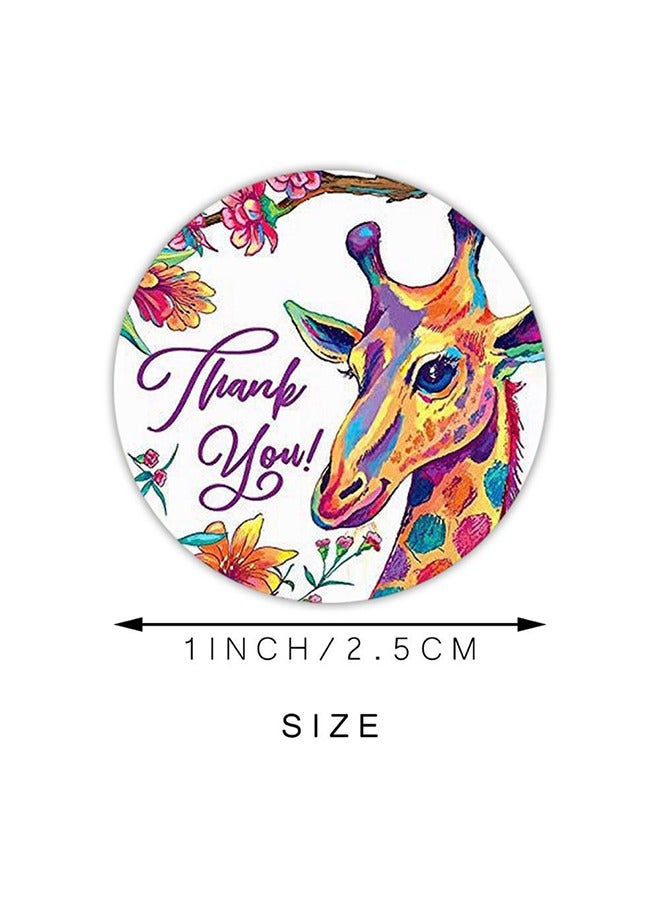 1000Pcs Animal Flower Thank You Stickers, 1 Inch Round Panda Elephant Bird Plant Thank You Label, Labels Stickers for Birthday Gift Bags Baby Shower Wedding Kids Toys Teacher Reward Stickers - Image 4