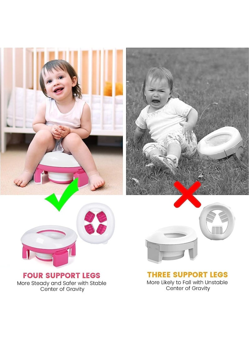 MostNow  Foldable Travel Potty Chair, Portable Potty Training Toilet Seat for Kids with  Storage Bag, Potty Training Toilet  for Toddler Girls and Boys, Easy to Clean (Pink) - Image 4