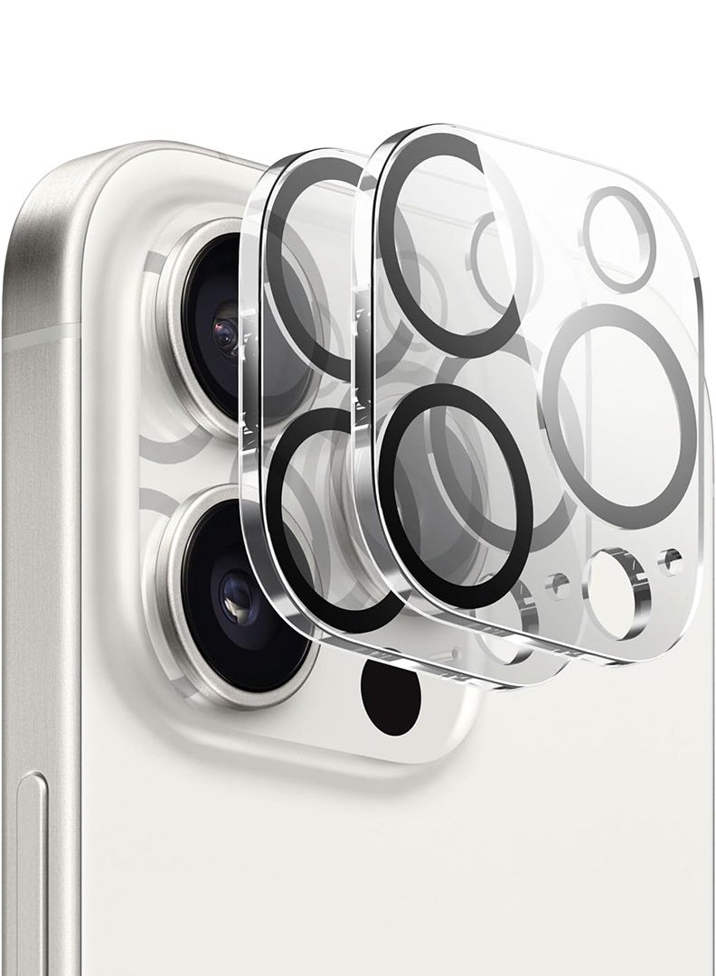 ثيودور واقي عدسة الكاميرا لهاتف iPhone 14 Pro Max/ 14 Pro، قطعتان - [حماية من السقوط] [مناسب للجراب] غطاء شاشة كاميرا من الزجاج المقوى 9H، شفاف - Image 1