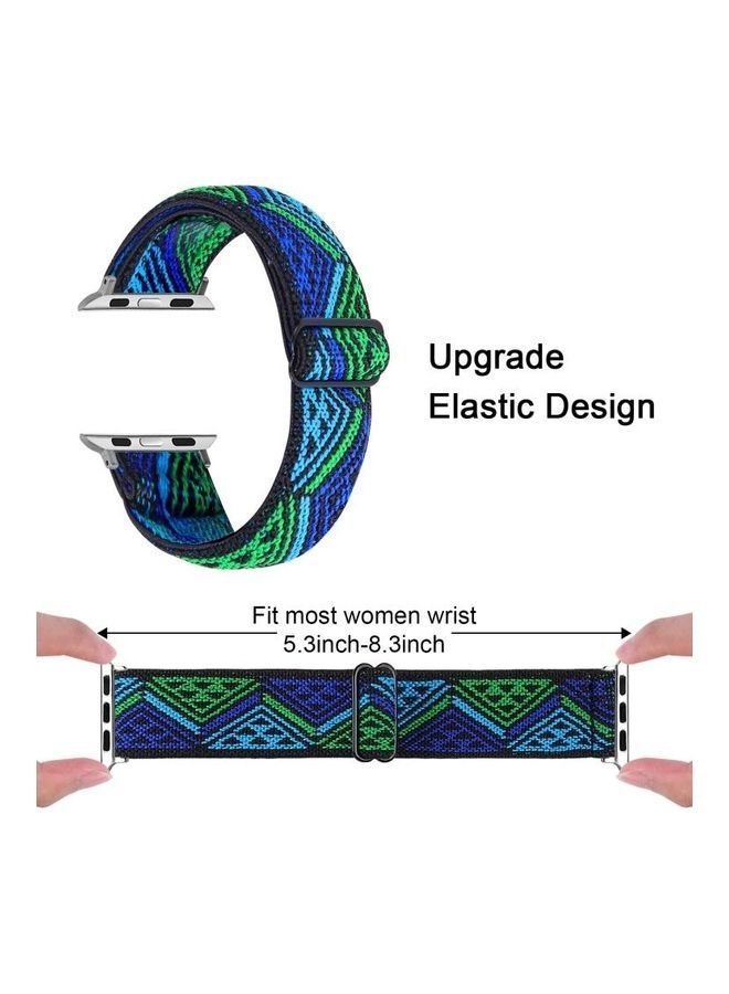 NIBEMINENT Elastic Watch Strap For Apple Series 7 45mm/6 & SE 5 4 44mm/3 2 1 42mm Multicolour - Image 3