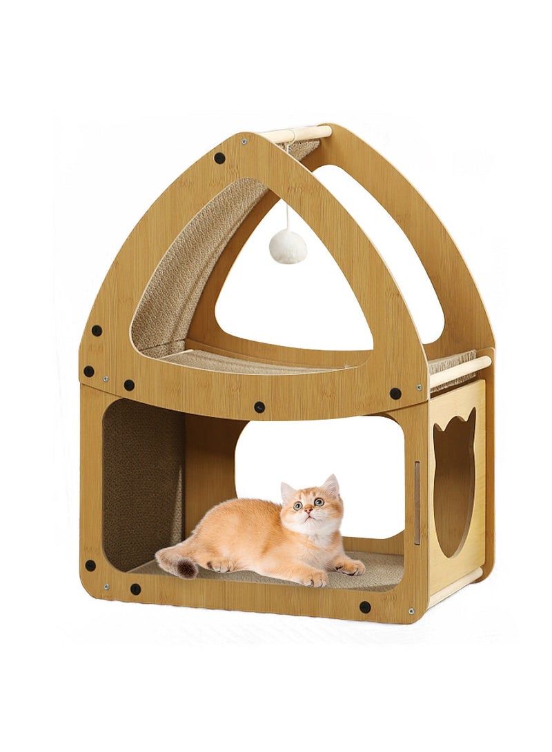 Kidle Cat Scratching Board Cat Bed Wear-Resistant and Non-shedding Summer Double-Layer Cat House Scratch-Resistant Sofa Recliner Corrugated Paper Cat Toy - Image 1