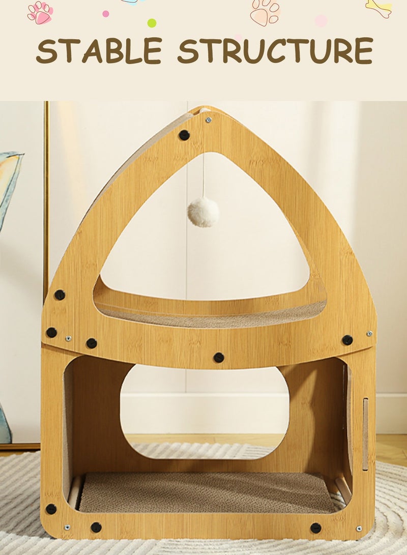 Kidle Cat Scratching Board Cat Bed Wear-Resistant and Non-shedding Summer Double-Layer Cat House Scratch-Resistant Sofa Recliner Corrugated Paper Cat Toy - Image 5