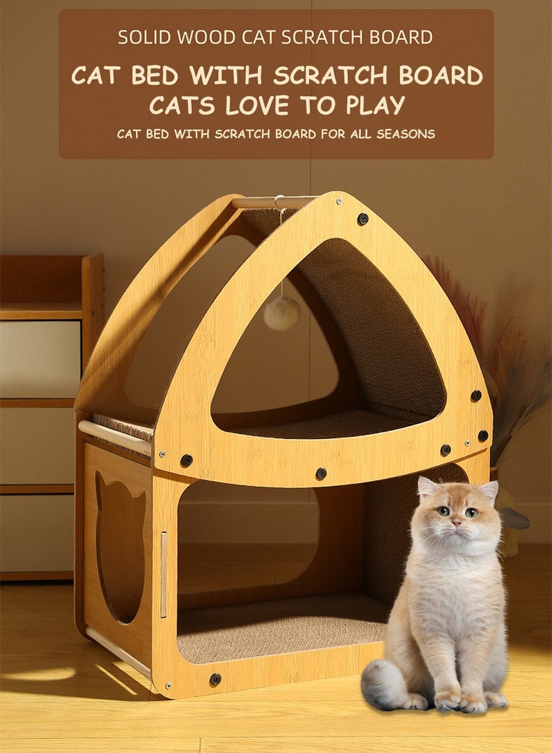 Kidle Cat Scratching Board Cat Bed Wear-Resistant and Non-shedding Summer Double-Layer Cat House Scratch-Resistant Sofa Recliner Corrugated Paper Cat Toy - Image 4