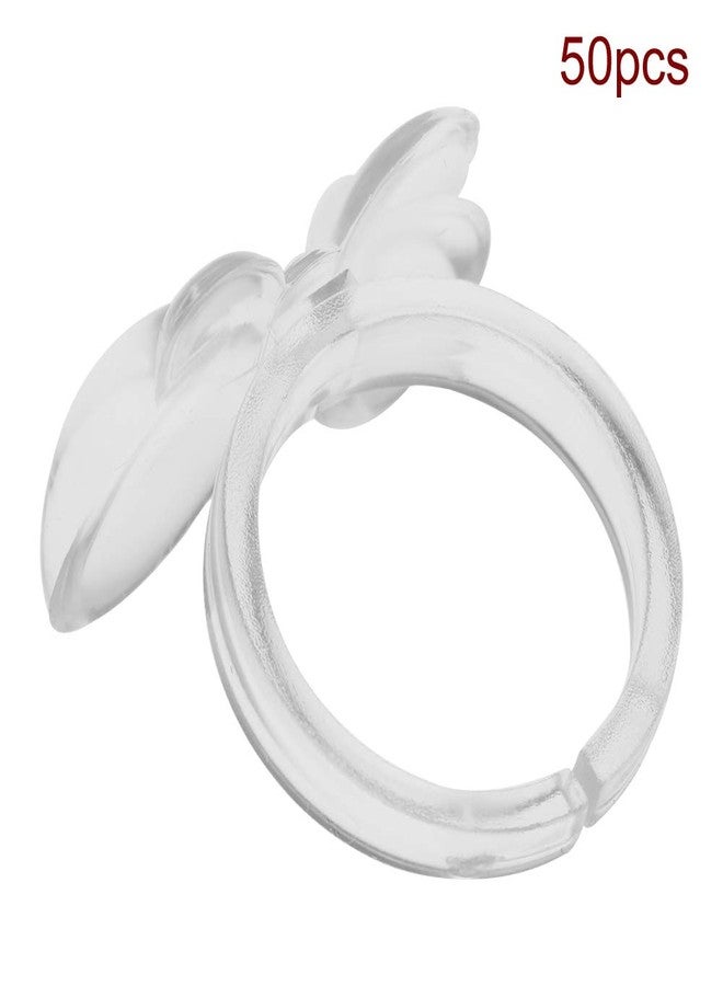 YOSOO 50Pcs/Set Nail Chart Ring, Polish Gel Nail Chart Ring, Nail Polish Ring Nail Swatches Flower/Butterfly Manicure Tool for Nail Art Manicure Tip for Nail Art Color Display (01#) - Image 4