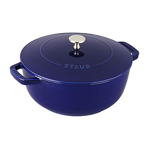 STAUB Staub Cast Iron 375qt Essential French Oven  Dark Blue Made in France 