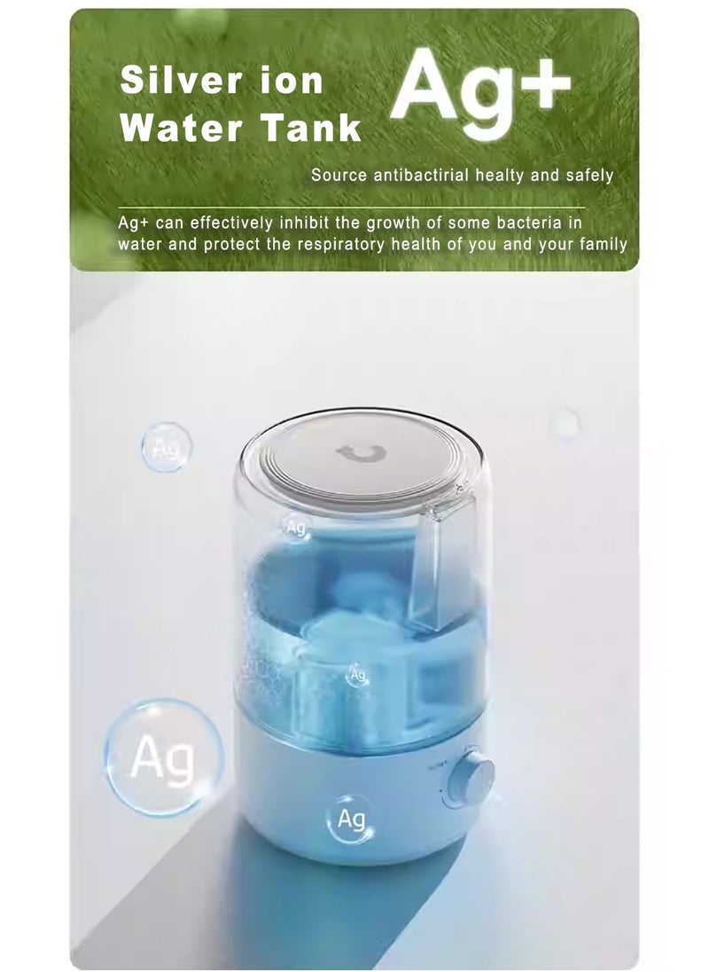 Bear - 3L Air Humidifier Top Fill Water Transparent Tank Quiet Cool Mist Humidifier Step-less Mist Adjust Tabletop Humidifier biggest Mist Adjust 420ml/h (2 Pin Plug) - Image 1
