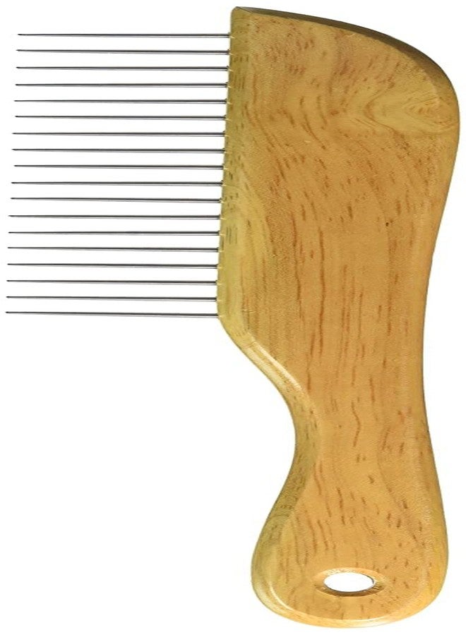 KittuPet مشط كيتو بيت بمقبض خشبي للجراء الصغيرة والمتوسطة والكبيرة، لون ذهبي، عبوة من قطعة واحدة - Image 1