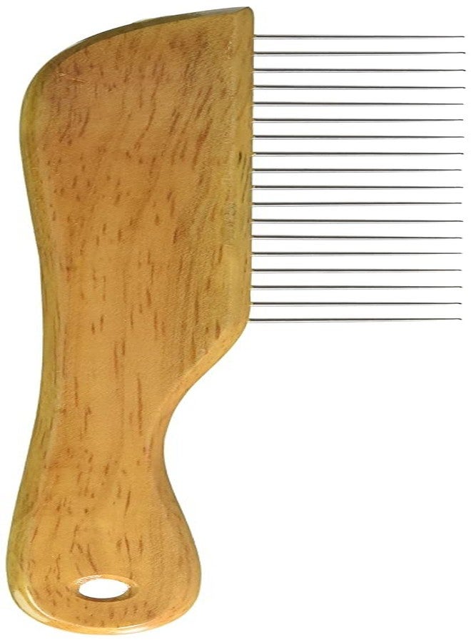 KittuPet مشط كيتو بيت بمقبض خشبي للجراء الصغيرة والمتوسطة والكبيرة، لون ذهبي، عبوة من قطعة واحدة - Image 3