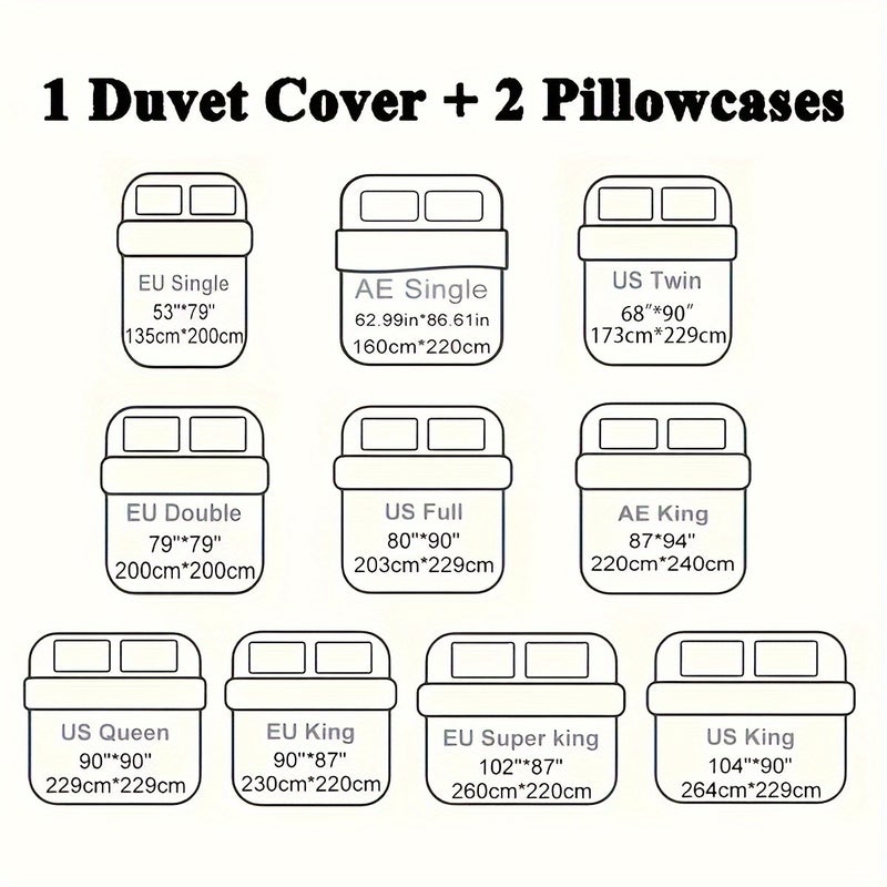 3pcs Green Floral Print Duvet Cover Set - Image 5