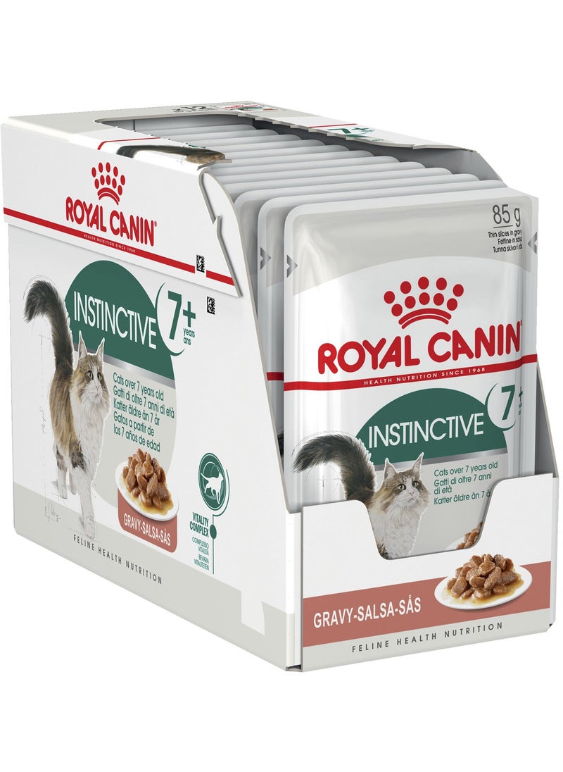ROYAL CANIN Royal Canin Instinctive In Gravy 7+ Years Adult Pouches Wet Cat Food 12X85g 