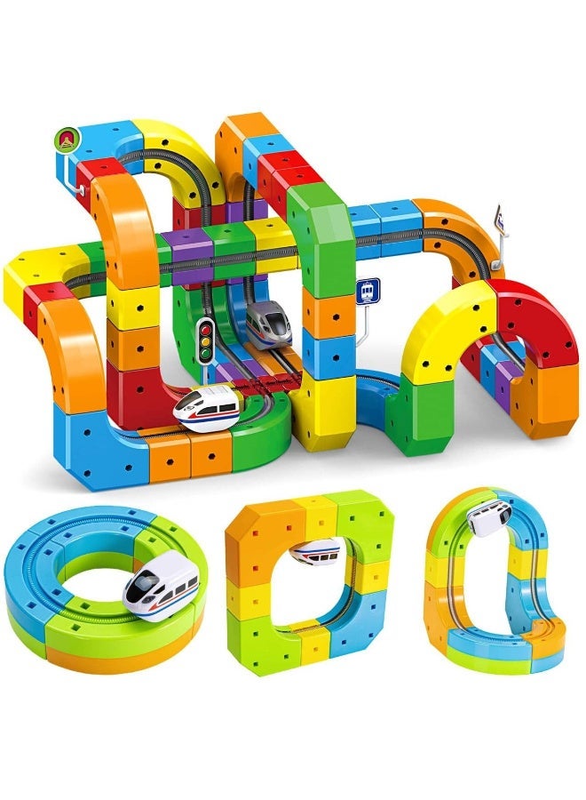 Magnetic Track Building Set, 69 pieces - Image 1