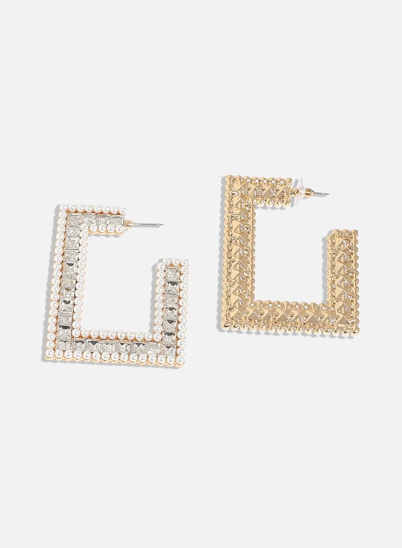 SOHI Sparkle Glamorous Artificial Hoop Earring Jewellery