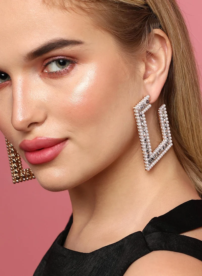 SOHI Sparkle Glamorous Artificial Hoop Earring Jewellery