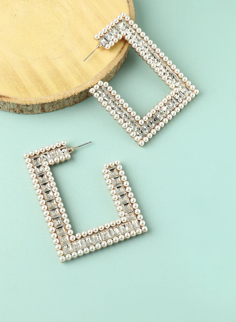SOHI Sparkle Glamorous Artificial Hoop Earring Jewellery