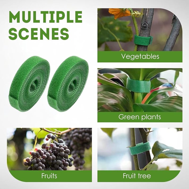 Reusable Plant Ties for Climbing Plants,2026 Tomato Plant Support Plant Tape Strap Gardening Tips,Garden Wire Ties for Cables (Green, 5) - Image 2