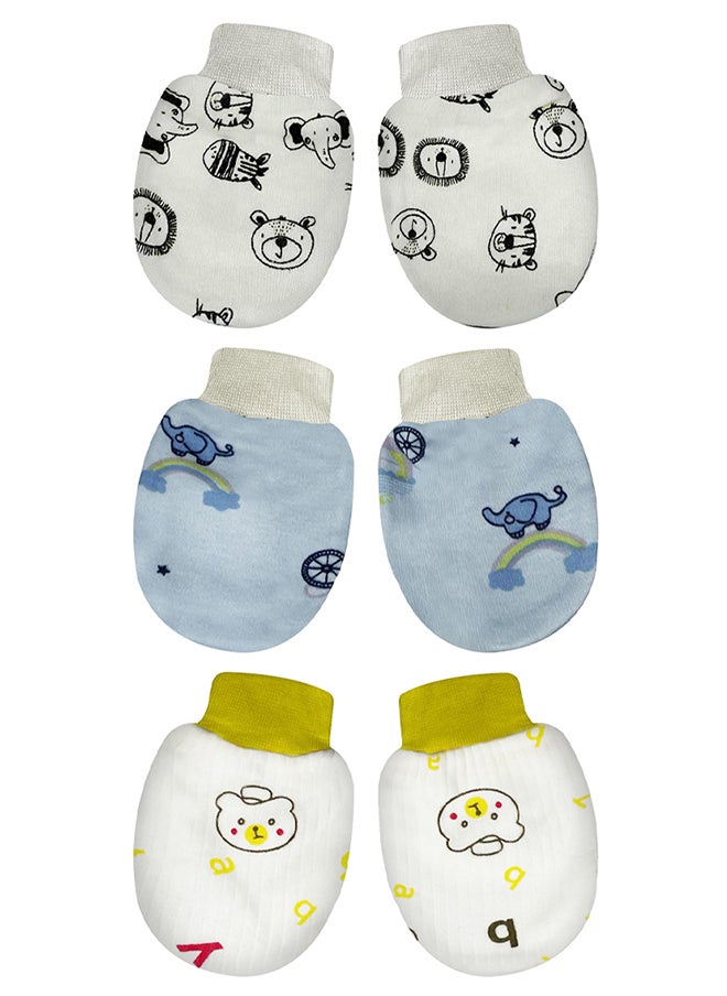 MARGOUN 3 Packs Newborn Baby Mittens Anti Scratch Baby Mittens No Scratch Mittens Baby Gloves for 0-6 Months Boys Girls Multicolour  - Image 2