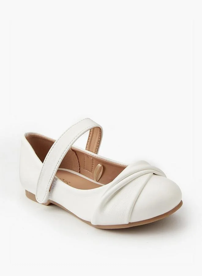 JUNIORS Girls' Hook and Loop Closure Ballerina Shoes