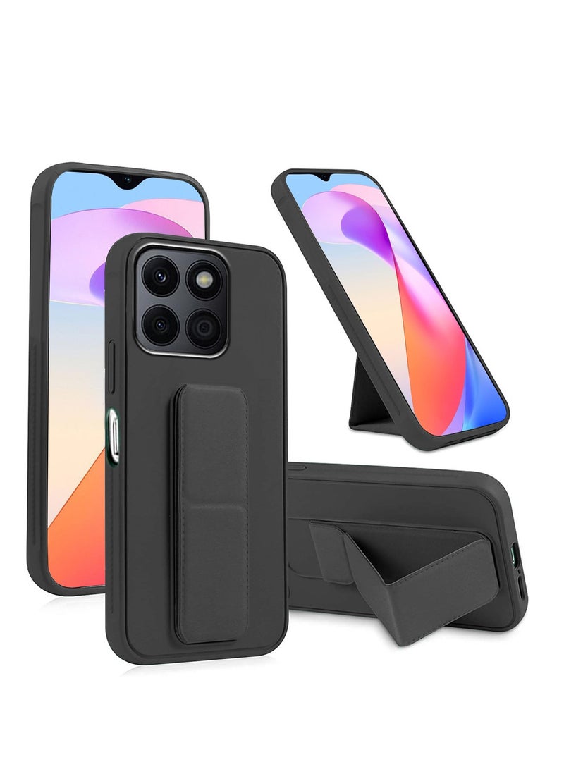 دبليو تيك حزام معصم بمسند مغناطيسي بمقبض يدوي مع غطاء حماية مدمج لهاتف Honor X6a 4G 2023 أسود - Image 1