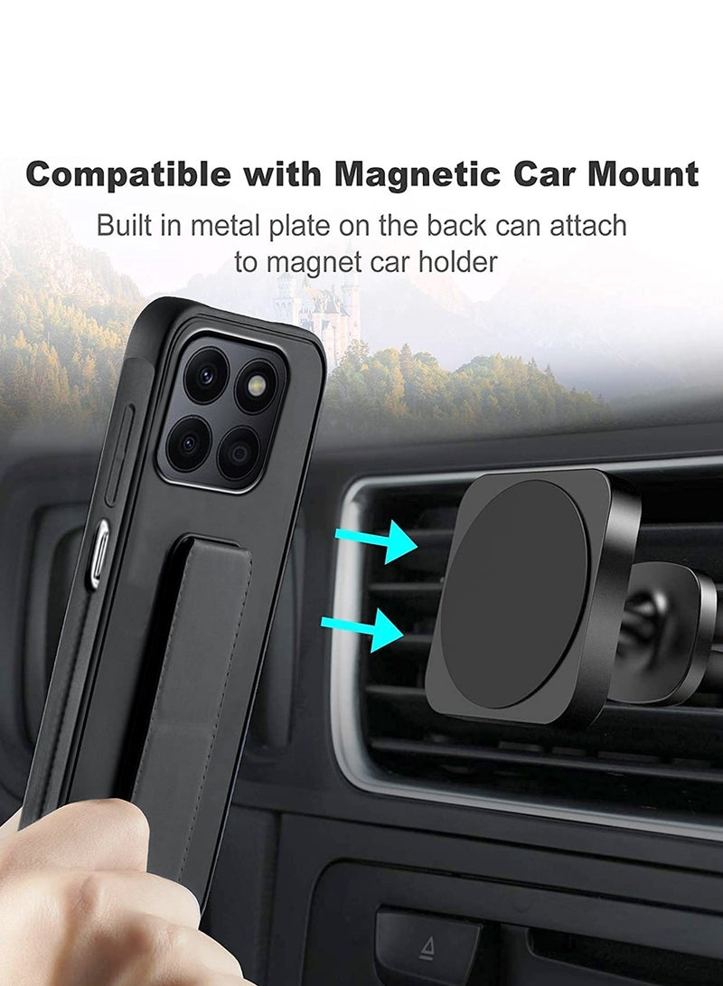 دبليو تيك حزام معصم بمسند مغناطيسي بمقبض يدوي مع غطاء حماية مدمج لهاتف Honor X6a 4G 2023 أسود - Image 3