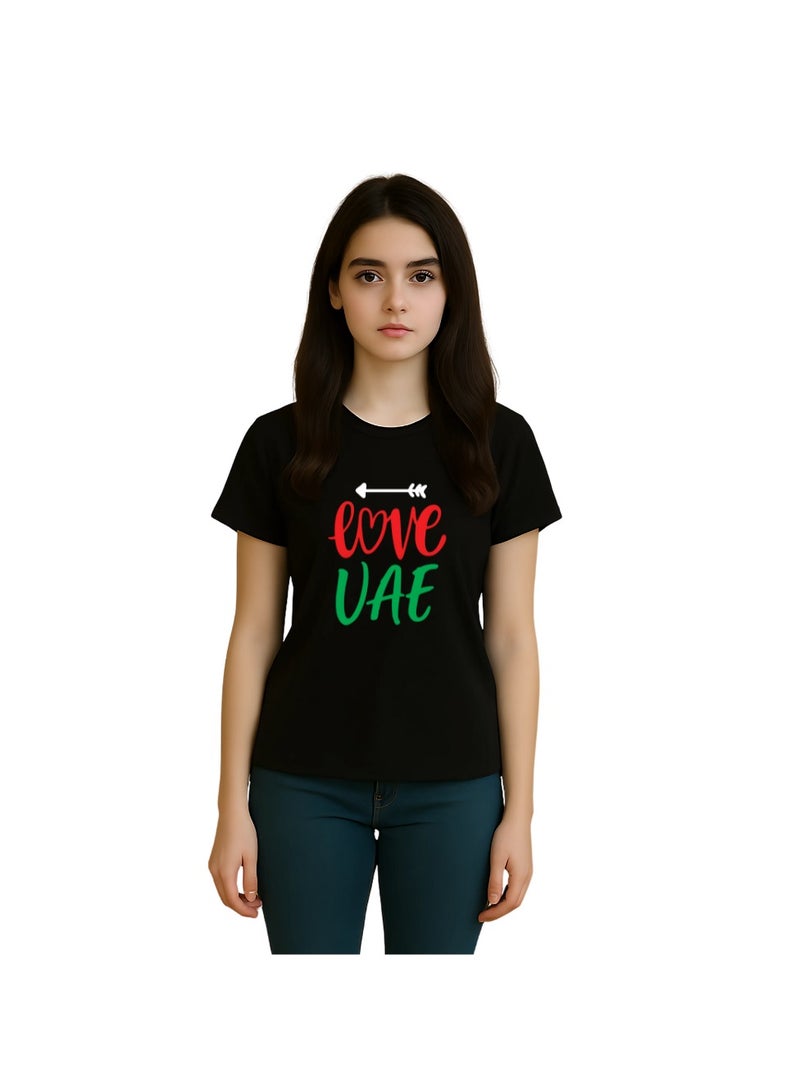 UAE Celebrating National Day Printed Adult Round Neck T-Shirt for Women - Image 1