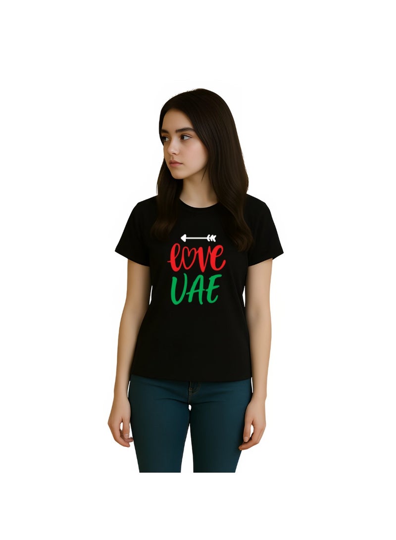 UAE Celebrating National Day Printed Adult Round Neck T-Shirt for Women - Image 2
