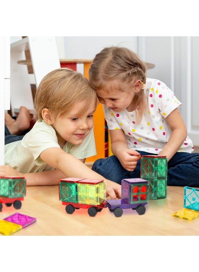 Playmags 2 Piece Car Set: with Stronger Magnets, STEM Toys for Kids, Use with All Magnetic Tiles and Blocks Sturdy, Super Durable with Vivid Clear Color Tiles. (Colors May Vary) - Image 5