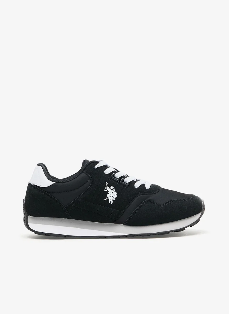 Men's Black Sneakers - Classic Design with White Accents, Comfortable Casual Shoes for Everyday Style