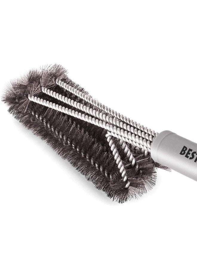 بست فرشاة شواء من الفولاذ المقاوم للصدأ مقاس 18 بوصة لتنظيف الشواء مع شعيرات سلكية ومقبض ناعم ومريح - منظف ومكشطة مثالية لشبكات الشواء والطهي - Image 1