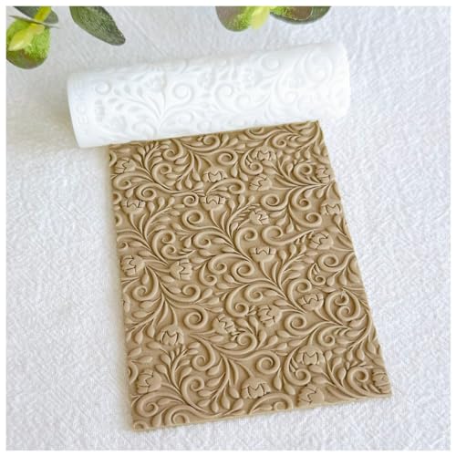 KEOKER Polymer Clay Texture Roller Great for Making Earrings Like Texture Sheets Works with Clay Cutters Floral - Image 1