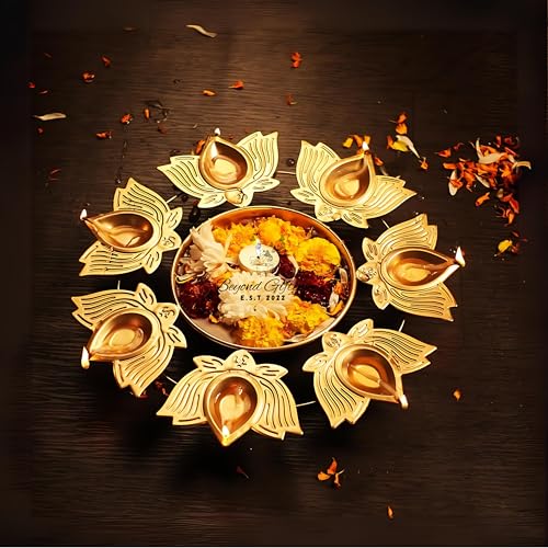 Beyond Gifting Lotus Shape Diya Flower Urli Handcrafted Bowl for Floating Flowers & Tea Light Candles Home Living Room Office & Table Decor Diwali Decoration - Image 2