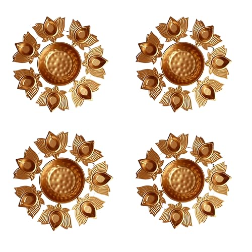 Beyond Gifting Lotus Shape Diya Flower Urli Handcrafted Bowl for Floating Flowers & Tea Light Candles Home Living Room Office & Table Decor Diwali Decoration - Image 1
