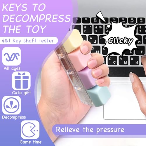 PASDUCHAS 4 PCS Fidget Keyboard Clicker Relief Stress Key Board Clicky Tool - Image 5