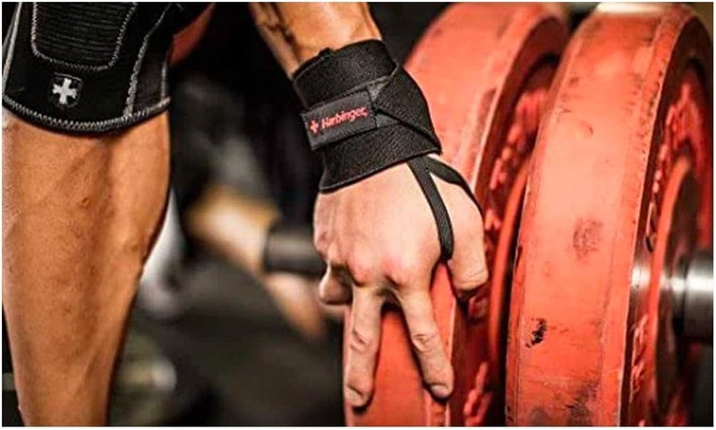 Harbinger Pro 20-Inch WristWraps with Thumb Loop for Weightlifting (pair) , Black - Image 2