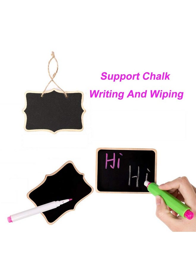 BangBoom 20 Pack Mini Chalkboard Signs In 2 Designs, Chalkboard Tags With Stand, Chalkboards Labels With Hanging String, Wooden Blackboard For Message Board, Food Signs, Wedding, Event Decorations  - Image 4